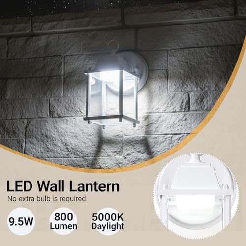 LIT-PaTH Outdoor Wall Light Fixture, LED 5000K, 2 Pack - Image 3