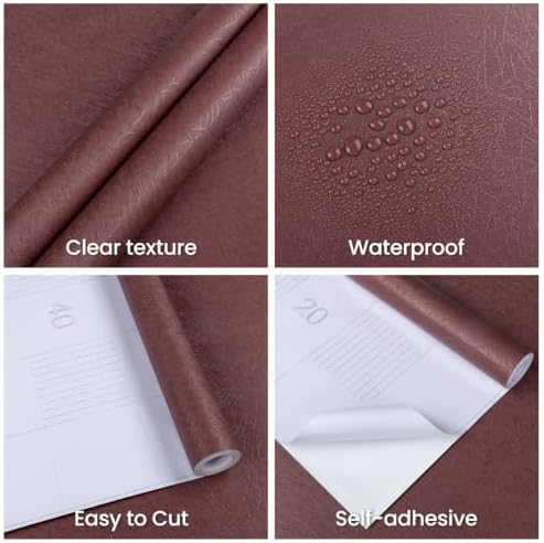 Dark Red Peel and Stick Self Adhesive Wallpaper Countertop Contact Paper - Image 5