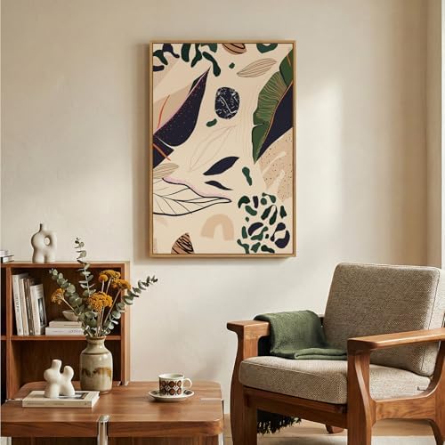 Framed Boho Abstract Tropical Botanical Wall Art - Image 4