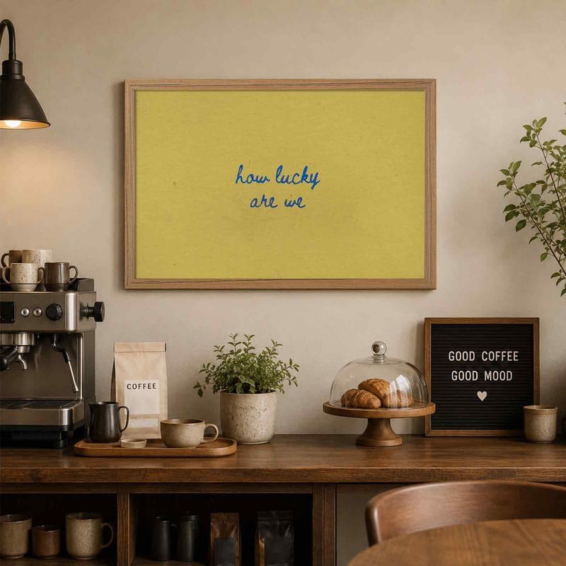 How Lucky Are We Wall Art Preppy Framed Wall Decor Inspirational Canvas - Image 2