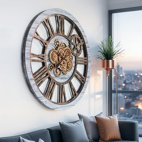 ImprovingLife The Gears Clock 36'' Inch Real Moving Gear Wall Clock Vintage - Image 3