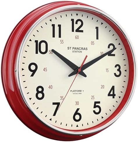 Wall Clock Metal 12.4" Countryside Style Wall Clocks Retro Vintage Classical by HYJOOY