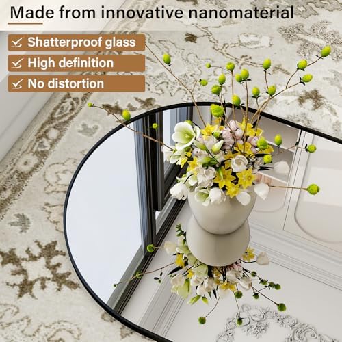 Arched Big Full Length Mirror 78"x35" Leaning Hanging Black - Image 3