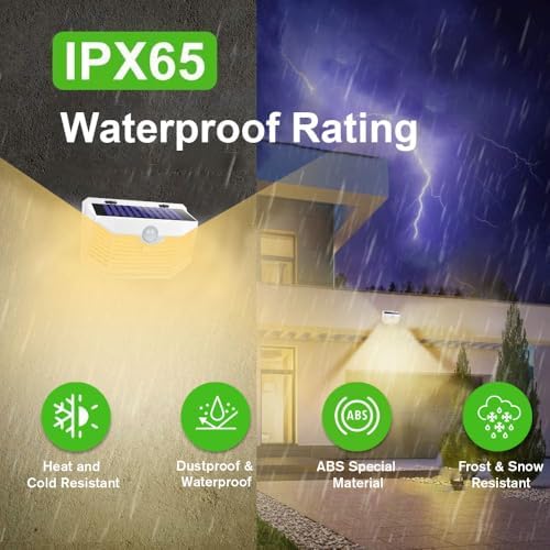 HMCITY 120 LED Solar Lights Outdoor Motion Sensor, 2 Pack - Image 5