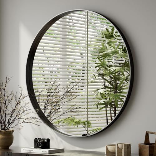 VooBang Round Bathroom Mirror 30 inch, Modern Round Bathroom Vanity Mirror - Image 4