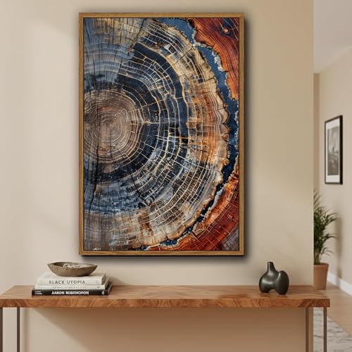 Tree Ring Wall Art Framed, Modern Nature Decor - Image 4