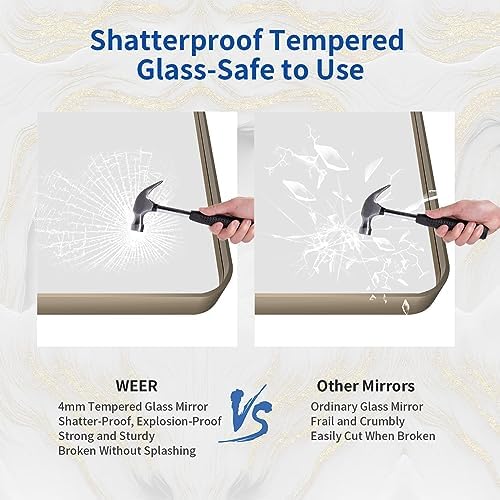WEER Bronze Bathroom Vanity Mirror 60X30 Inch - Image 4