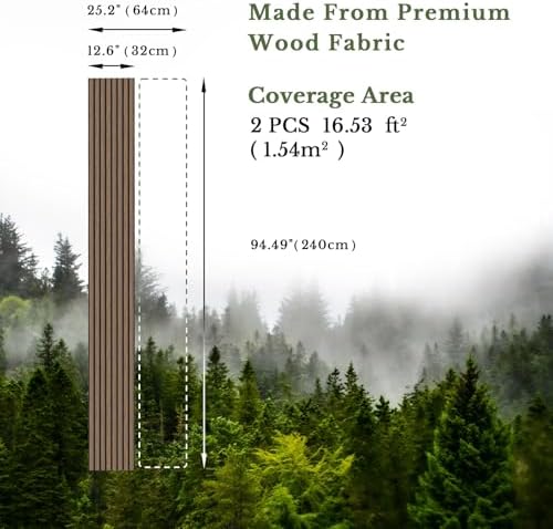 MISSDAY Wood Slat Acoustic Wall Panels, 2 Packs 94.5" x 12.6" Walnut Soundproof - Image 4