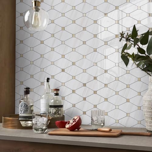 STICKGOO 10 Sheets Peel and Stick Backsplash, Polished Dolomite - Image 5