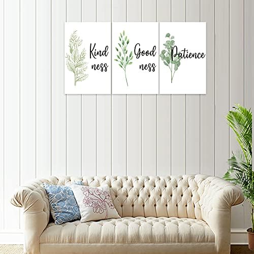 3 Piece Inspirational Wall Art, Quote "Kind Good Patience" Canvas Print - Image 2