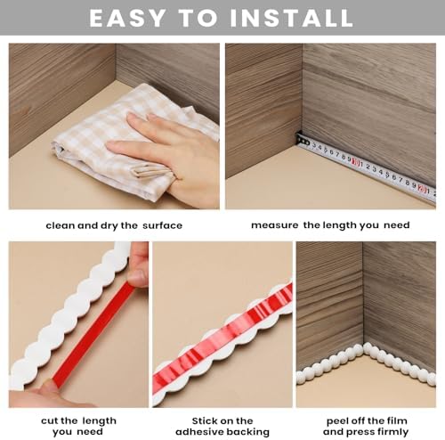 Leinuosen Flexible Bead Molding Trim Peel and Stick White 10ft /20 mm - Image 6