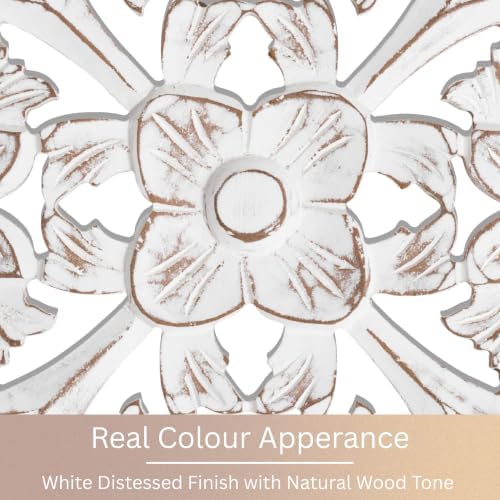 JFY Designs Corky Hand Carved Wood Medallion Wall Panels Bedroom Décor - Image 6