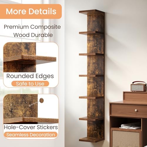 upsimples 7-Tier Floating Wall Shelf - Image 5