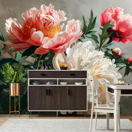 The Blooming and Full Peony self-Adhesive Mural Creates an Elegant, and Vibrant - Image 4