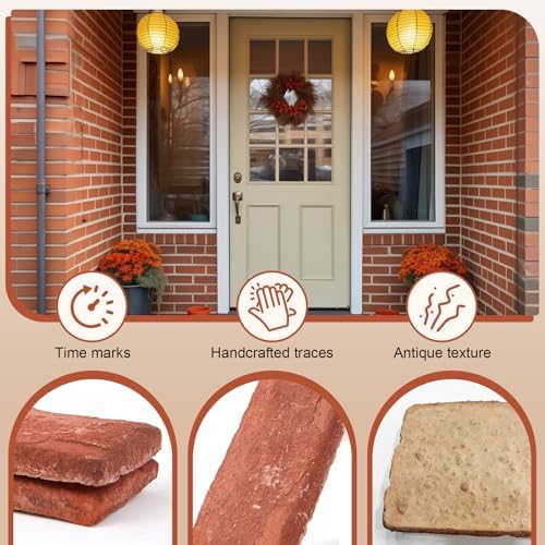 30 Pcs Red Faux Brick Veneer Tiles, 8 x 2.4 in, 3D Wall Panels - Image 3