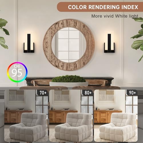 Modern LED Wall Sconces, 3000K Warm White Indoor Black Wall Light, 8W Acrylic - Image 4