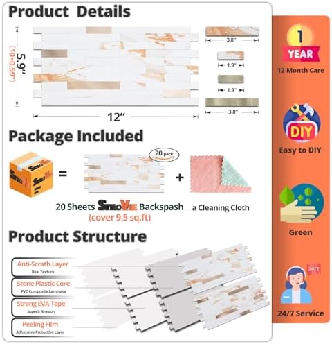 StyloVue 20 Sheets Peel and Stick Backsplash - Image 5