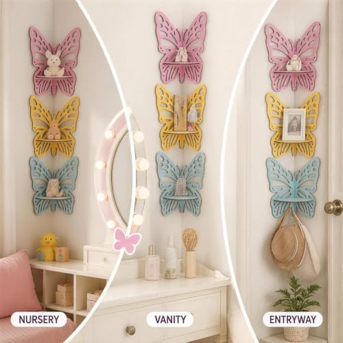 Butterfly Cute Floating Corner Shelf Wall Display Rack - Image 5