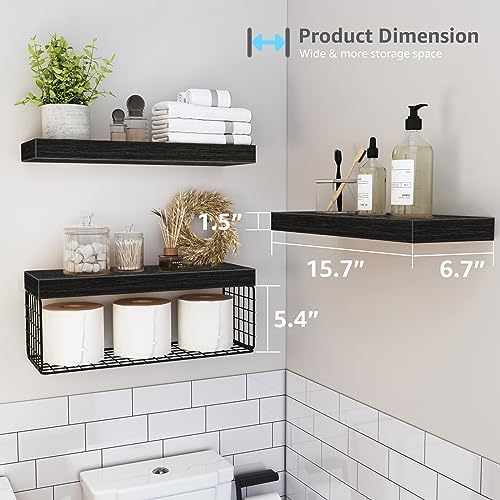 QEEIG Bathroom Shelves Over Toilet Wall Mounted - Image 3