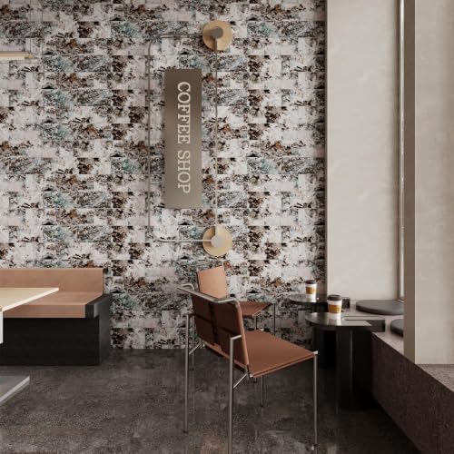 6" x 12" Green Coral Peel and Stick Backsplash Wall Tiles, PVC Faux Stone Stick - Image 2