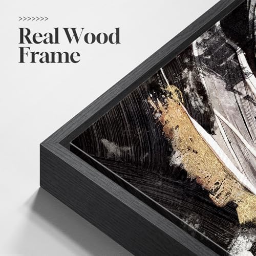 Extra Large Framed Black and White Abstract Wall Art - Image 6
