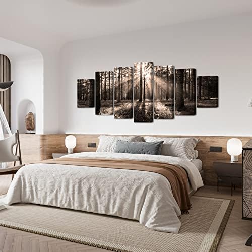 RyounoArt Xlarge 7 Pieces Forest Canvas Wall Art Sepia Pictures Nature Painting - Image 4