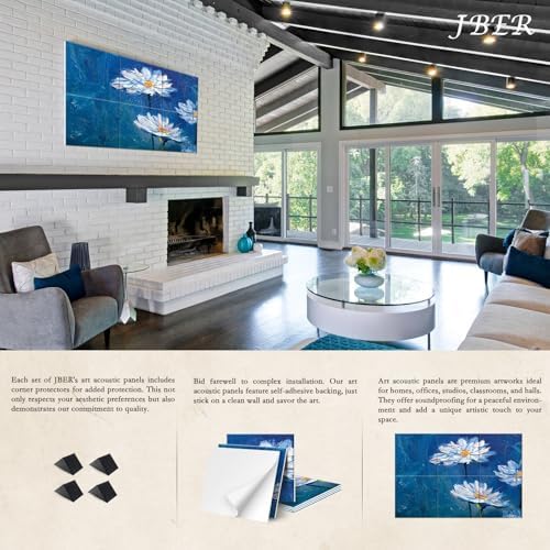 JBER 6 Pack Art Acoustic Panels 72" x 48", Blooming Daisies - Image 4