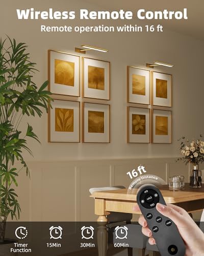 EZVALO Picture Light for Wall, 4800mAh Rechargeable Wireless Remote, 16‘’ - Image 5