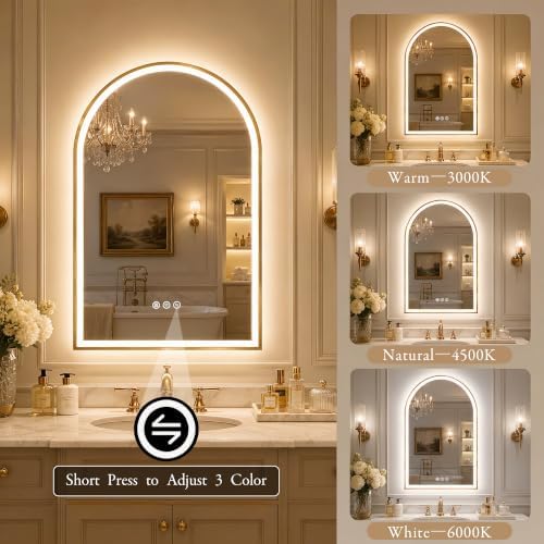 Saliwa Arched Bathroom Mirror - Image 4
