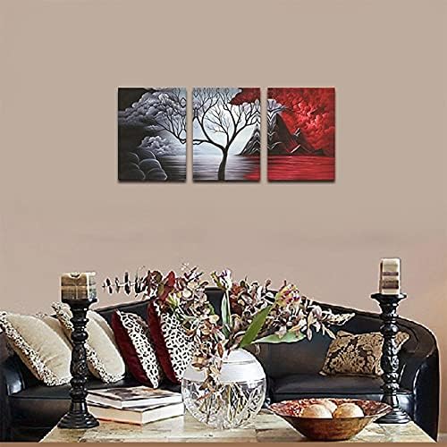 Wieco Art 3 Panels Abstract Canvas Wall Art - Image 2