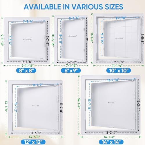 TICONN 14" x 14" Access Panel for Drywall, ABS Wall Hole Cover, Access Door - Image 5