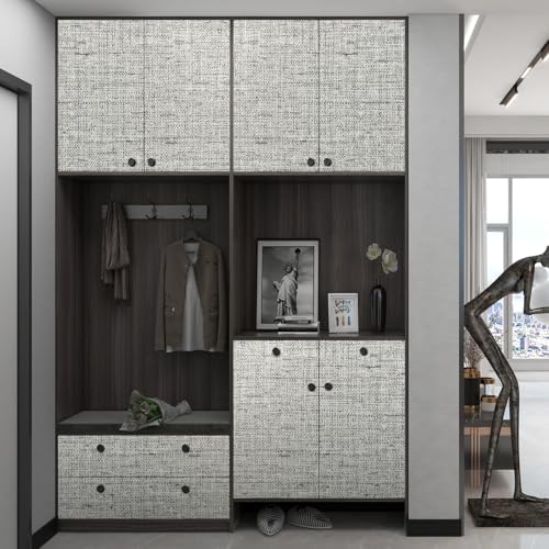 Gray Grasscloth Wallpaper Peel and Stick Textured Fabric 15.75"x118.11" - Image 4