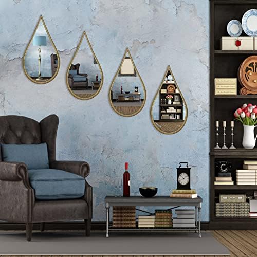 BAODANFU Decorative Mirrors Wall Mounted Mirror Teardrop Shape Metal Frame - Image 6