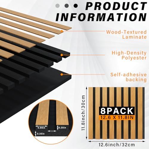 8 Pcs Wood Peel and Stick Panels - Image 2