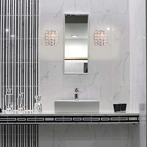 Modern Chrome Crystal Wall Sconces, Elegant Bathroom Vanity Wall Light Fixtures - Image 5