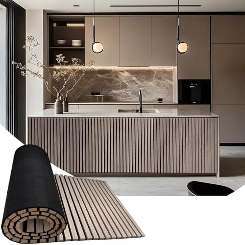 Acoustic Wood Panels for Wall, 3D Flexible Fluted Sound Slat Panel by TRAIN2ART