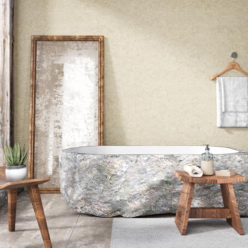 VEELIKE Neutral Cream Limewash Wallpaper Beige Concrete Wallpaper Peel and Stick - Image 4