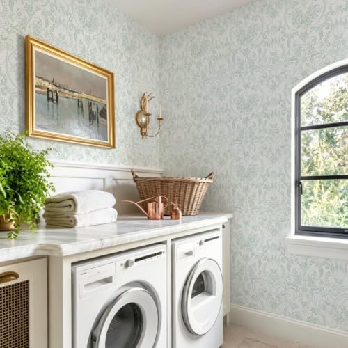 Ismoon Peel and Stick Wallpaper Green Contact Paper 17.3in x 32.8ft Vintage - Image 6
