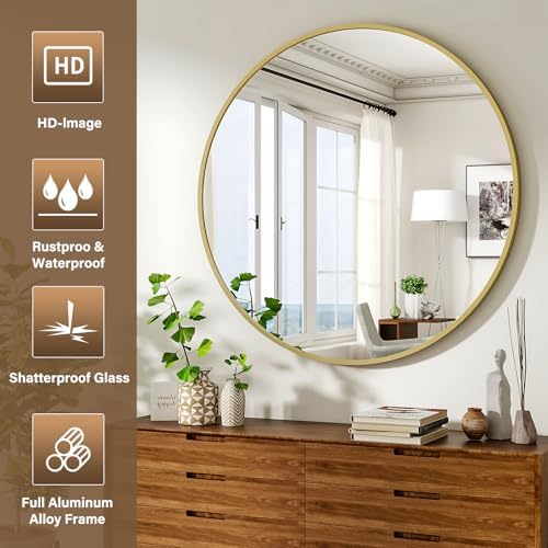 XRAMFY 36 Inch Round Mirror-Gold Circle Mirrors - Image 7