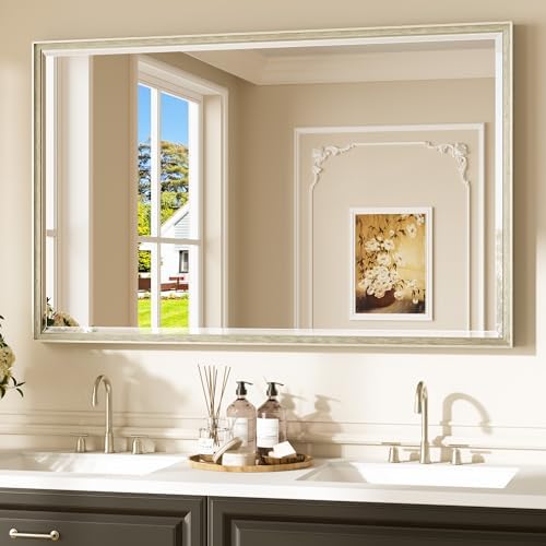 Keonjinn 48" x 30" Brushed Nickel Bathroom Mirrors by Keonjinn