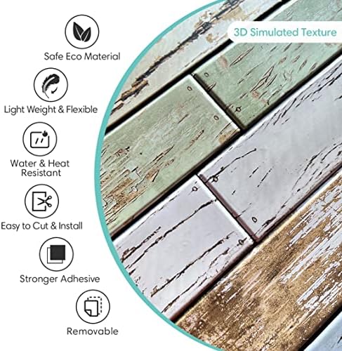 Commomy 3D Faux Wood Peel and Stick Wall Tiles 10 Pcs 11.8" x 11.8" - Image 4