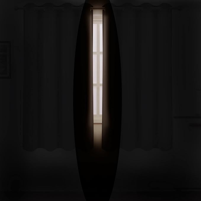 LEMOMO Chocolate Brown Blackout Curtains 42 x 63 Inch Length/Set of 2 Curtain - Image 3