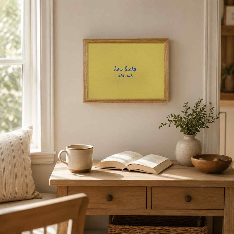 How Lucky Are We Wall Art Preppy Framed Wall Decor Inspirational Canvas - Image 2