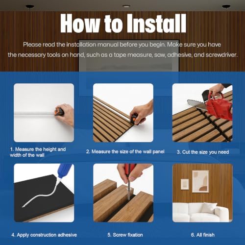 Yuzzy Wood Slat Wall Panel 6 Pack, Soundproof Wall Panels - Image 6