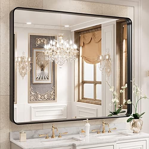 WEER Black Bathroom Vanity Mirror 40X32 Inch by WEER