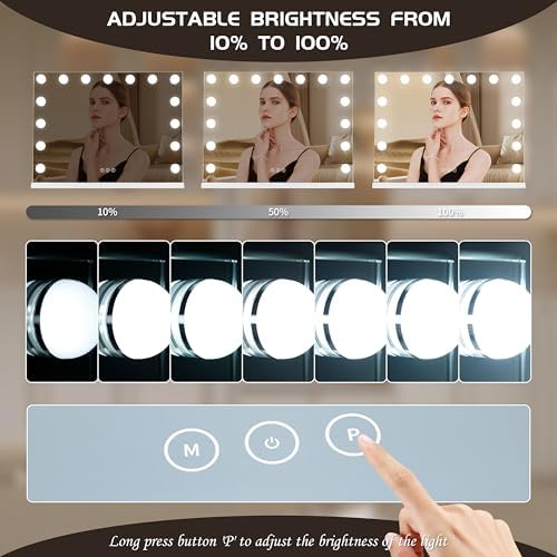 Vanity Mirror with Lights Lighted Makeup Mirror with 15 Dimmable LED Bulbs - Image 3