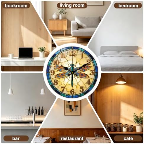 Dragonfly Wall Clock Silent Non-Ticking 12" - Image 5