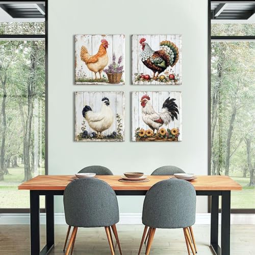 Large Kitchen Canvas Wall Art Rooster Pictures Wall Decor - Image 2