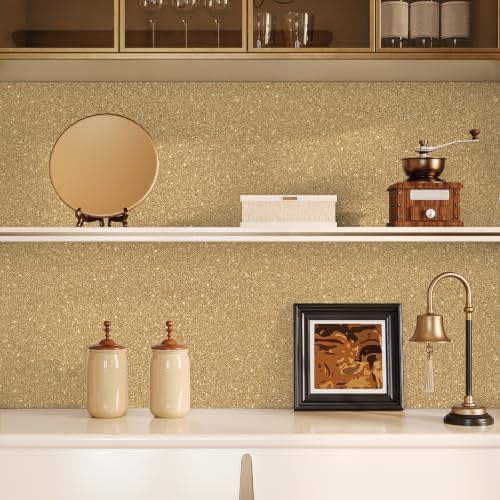 Champagne Glitter Wallpaper Gold Sparkle Contact Paper 15.7"x160" - Image 4