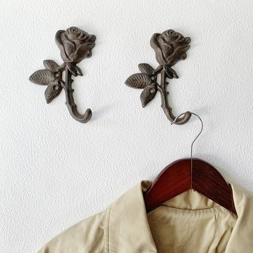 Rustic Flower-Shaped Decorative Wall Hook Rack Hangers - Image 6